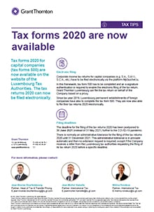Tax Tips - Tax forms 2020