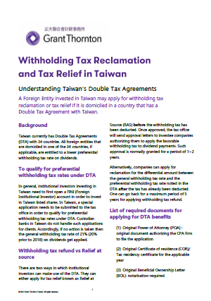 UNDERSTANDING TAIWAN’S DOUBLE TAX AGREEMENTS