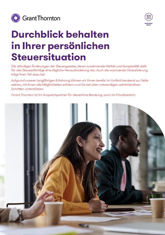 Durchblick behalten inIhrer persönlichen Steuersituation